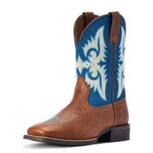 10042597 Ariat Kids Lonestar Western Cowboy Boots - Red Dirt Road/ Blue Waves