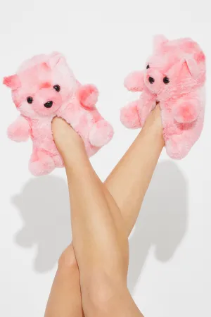 Beary Cozy Slippers - Pink/combo