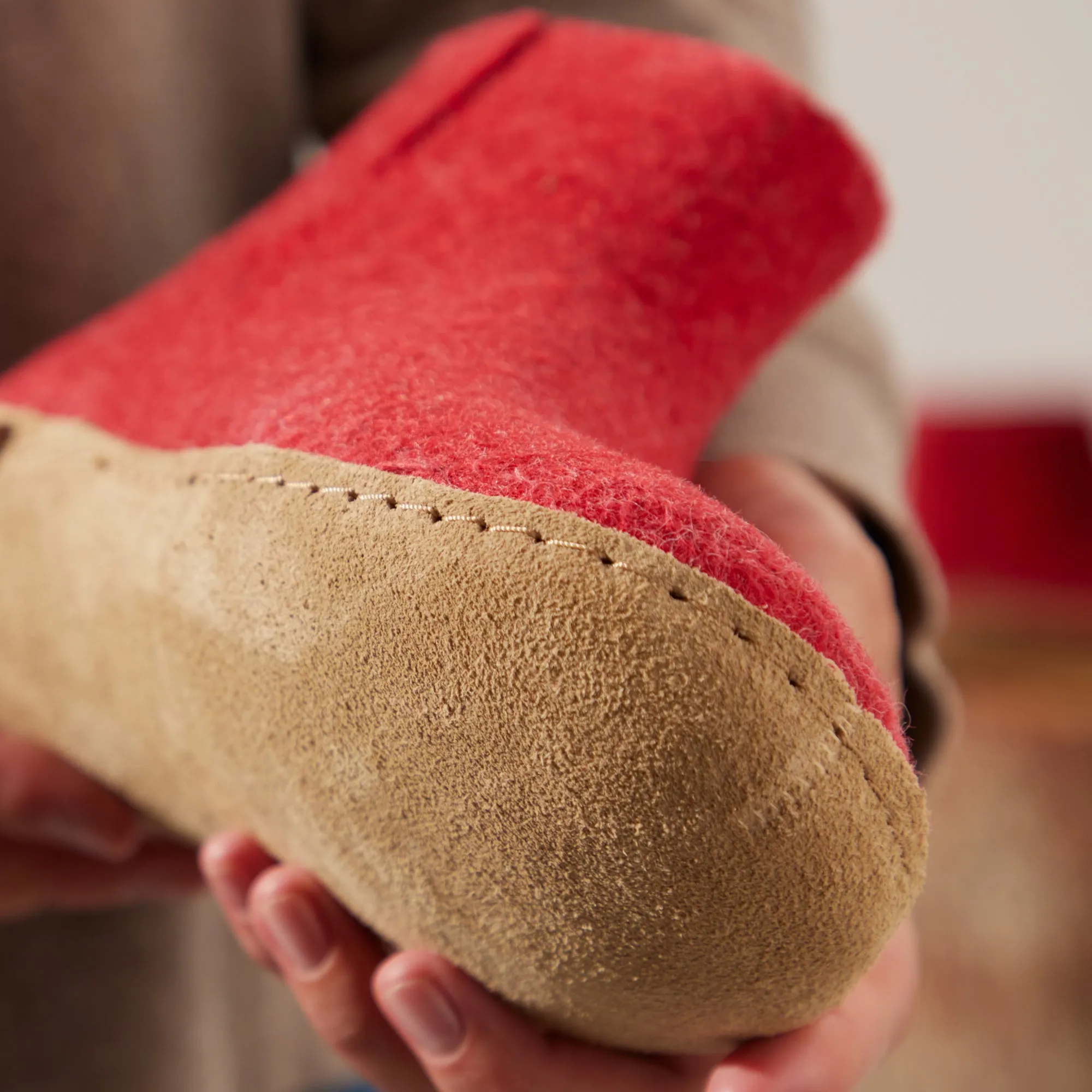 Boot with leather sole - Red