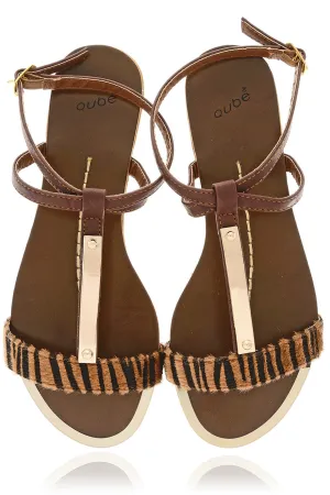 CEBRA Brown Animal Print Sandals