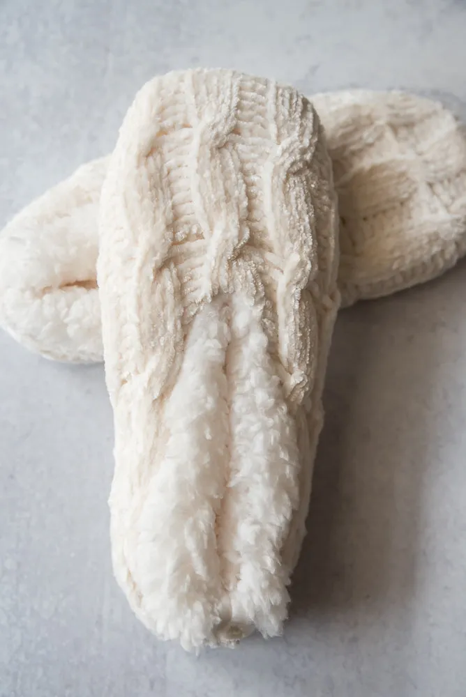 Chenille Slippers in Ivory [Online Exclusive]