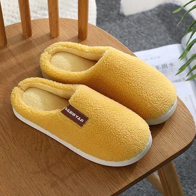 Cotton slippers for women winter home indoor home warm non-slip thick-soled confinement couple hair slippers autumn and winter shoes