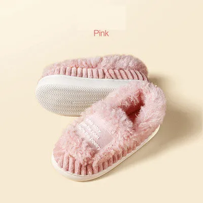 Cotton slippers for women winter home indoor home warm non-slip thick-soled confinement couple hair slippers autumn and winter shoes