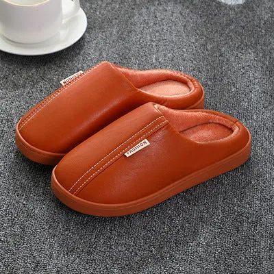 Cotton slippers for women winter home indoor home warm non-slip thick-soled confinement couple hair slippers autumn and winter shoes