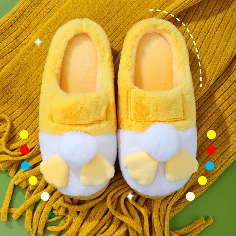 Cotton slippers for women winter home indoor home warm non-slip thick-soled confinement couple hair slippers autumn and winter shoes