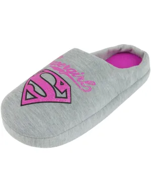 DC Comics Supergirl Glitter Women's Slippers - Grey