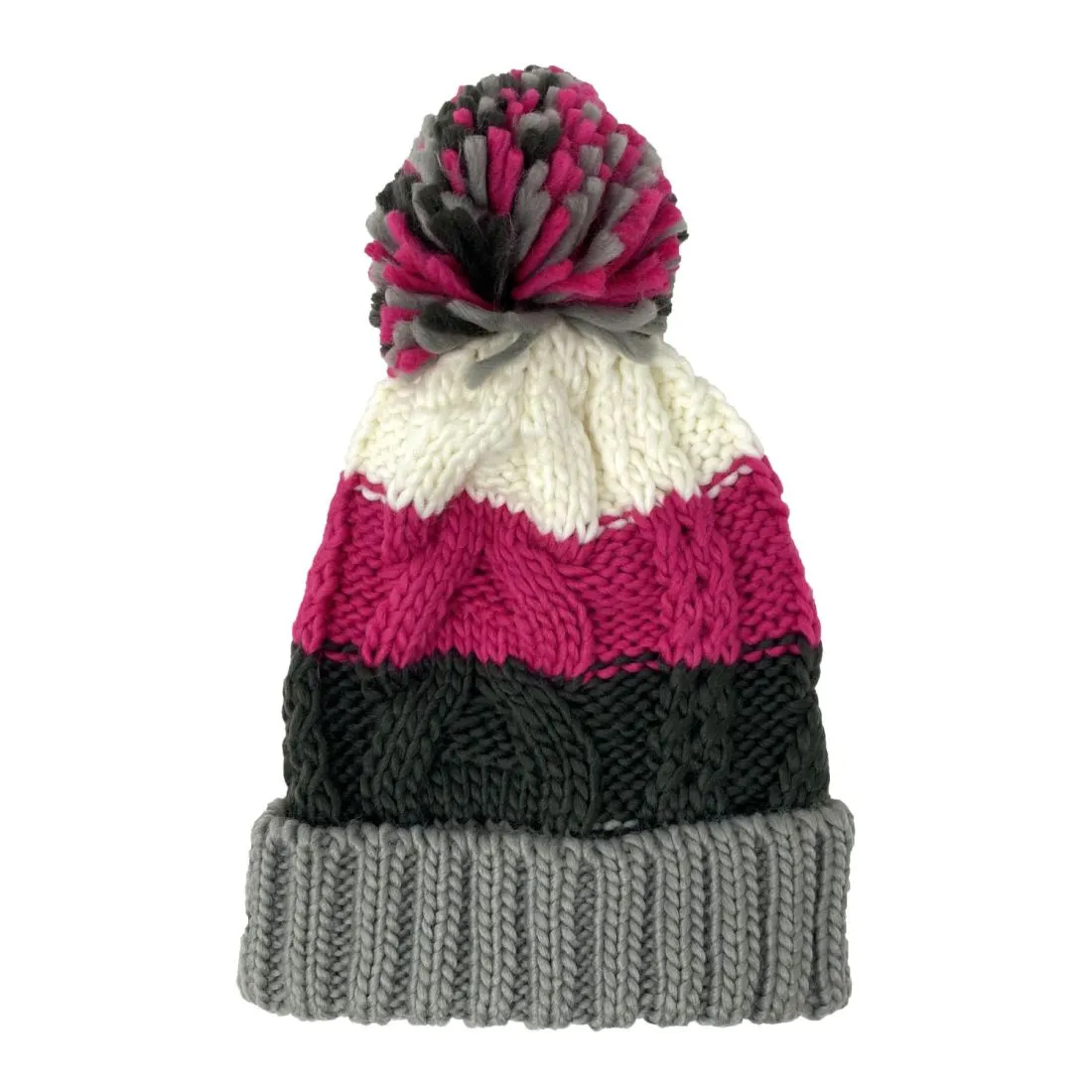 Empire Cove Cable Knit Beanie with Pom Pom Winter Multi Color Womens