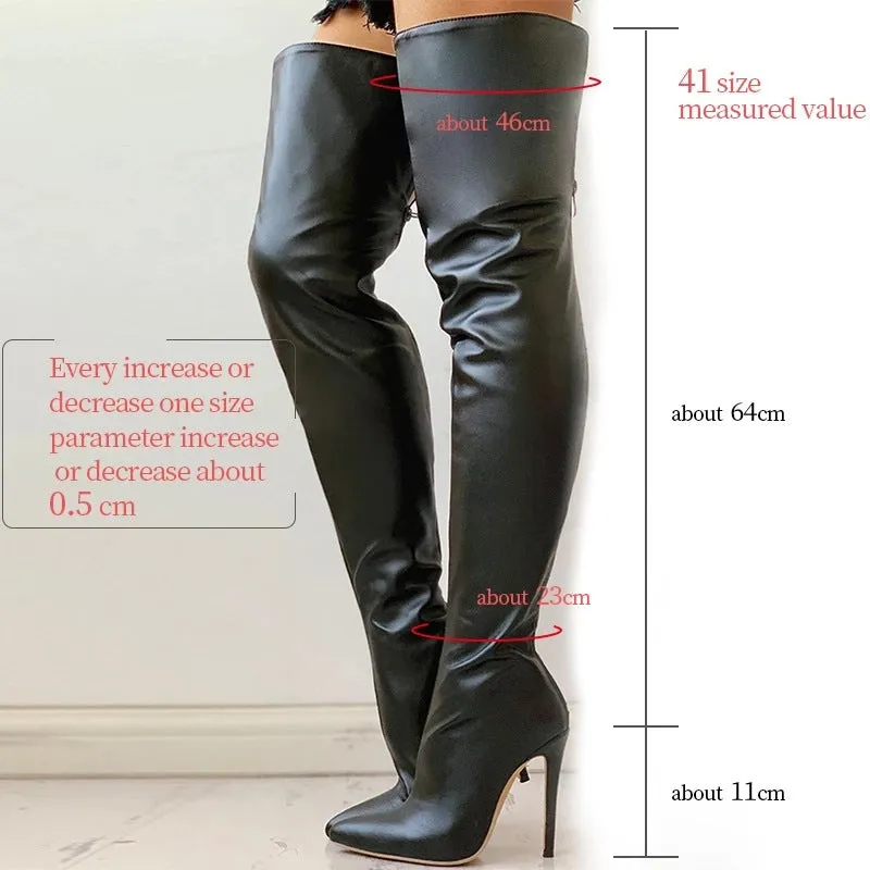 Fashion PU Stiletto Over Knee Boots