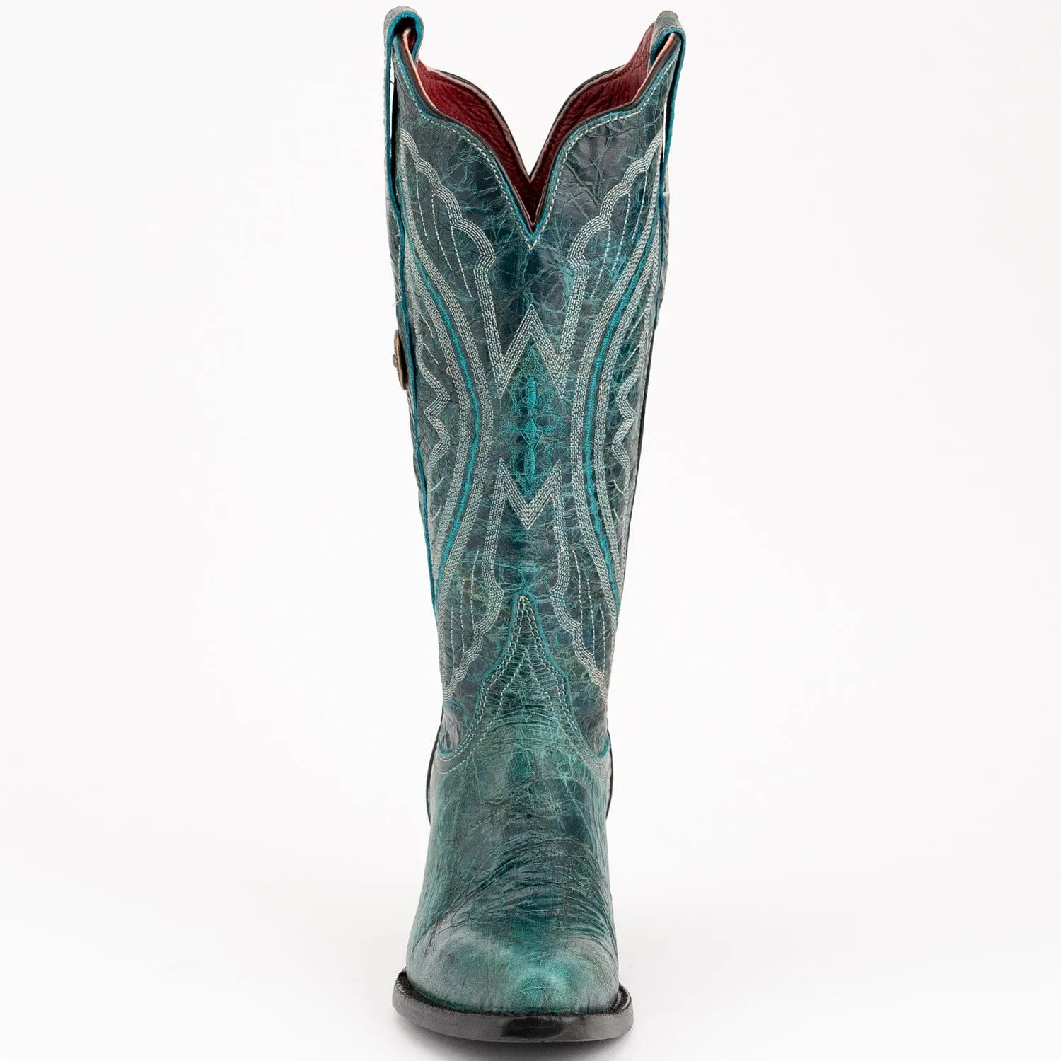 Ferrini Women's Twilight Snip Toe Boots Handcrafted - Teal  8106143