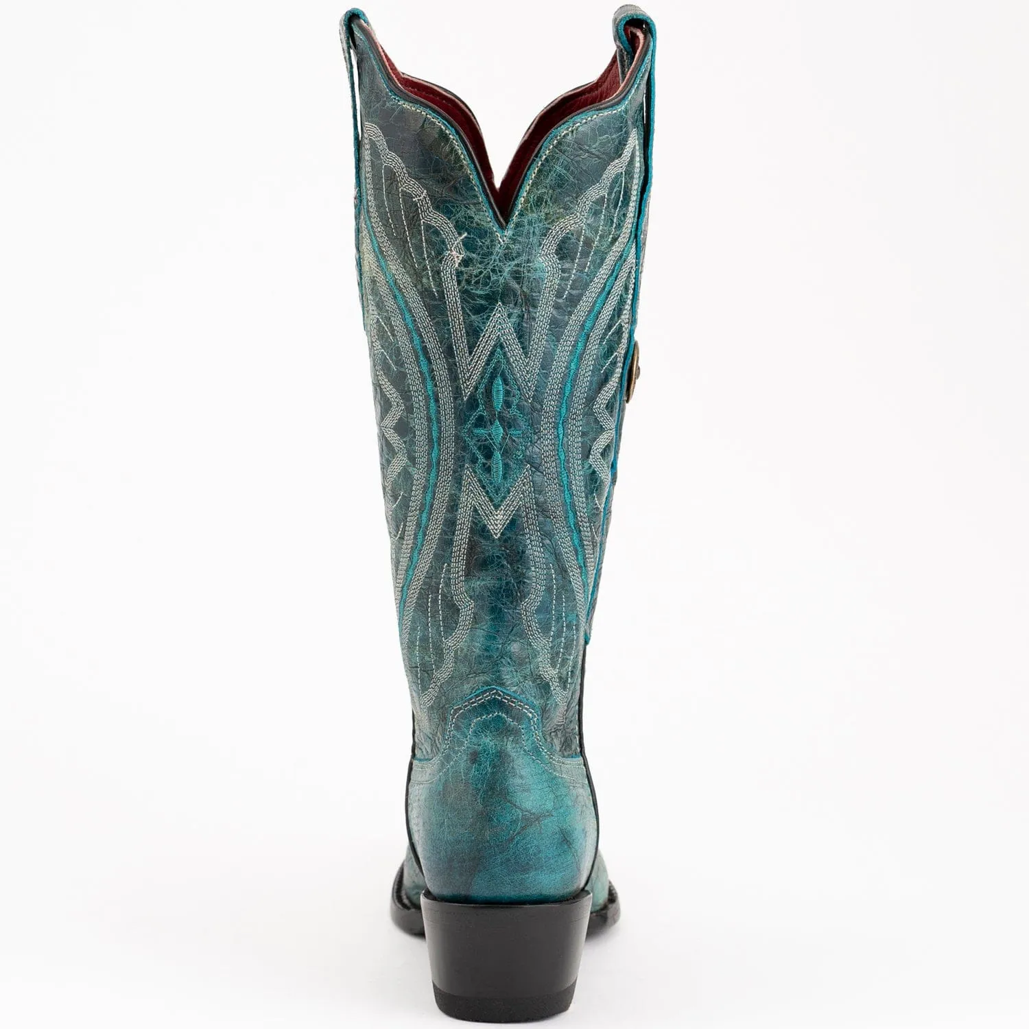 Ferrini Women's Twilight Snip Toe Boots Handcrafted - Teal  8106143