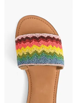 Field of Dreams Beaded Slide Sandals