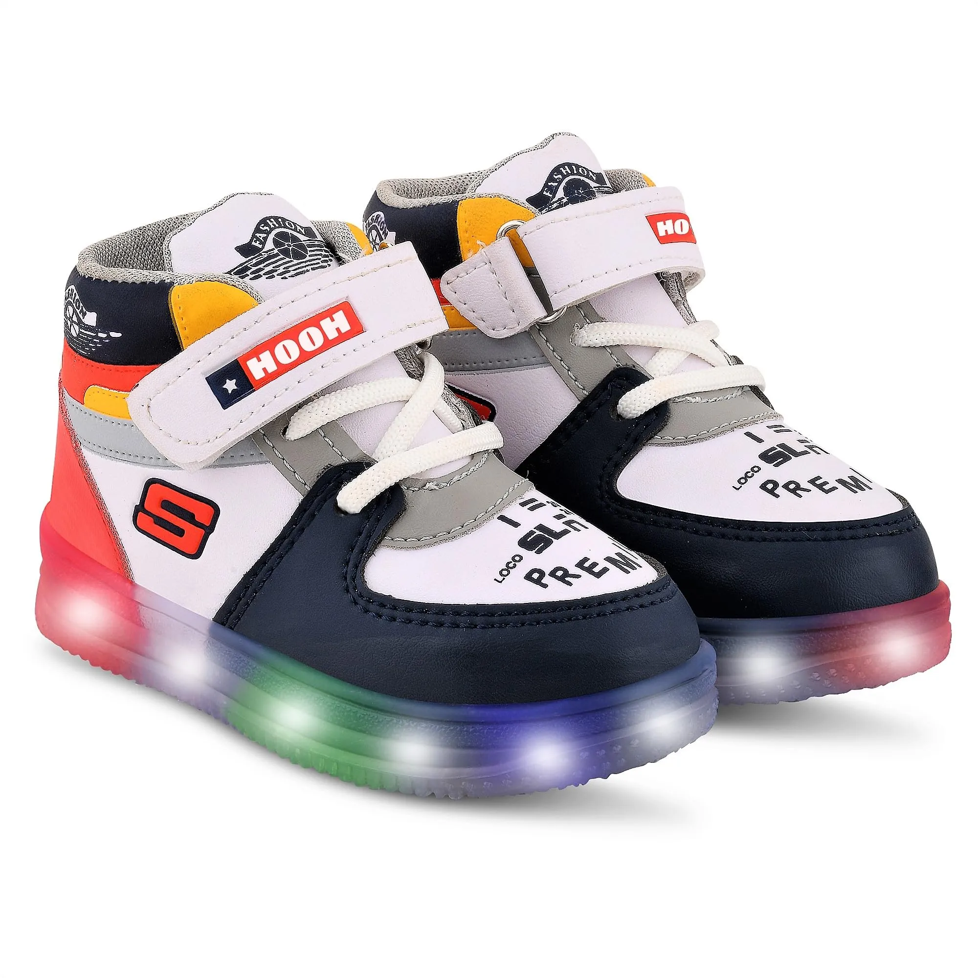 HOOH-Now comfort in Fashion Kids Unisex Fashionable Led Lights Unisex Sneakers And Walking Shoes For Boys And Girls Of Age 2 Years To 6 Years (Blue & Red, 4_Point_5_Years)