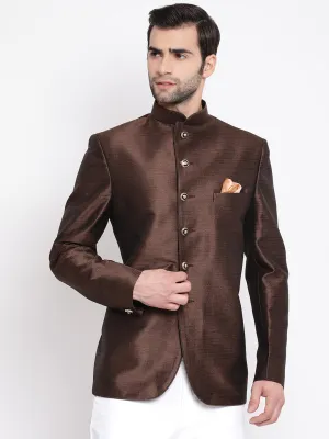 Jashvi  Men's Coffee Silk Blend Jodhpuri