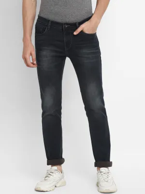 Navy Blue Cotton Stretch Narrow Fit Jeans