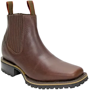 Silverton Tractor Sole Leather Short Boot (Brown)