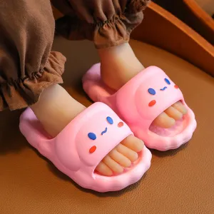 Smiley Rabbit Children's Slippers Summer Middle and Older Girls Soft Sole Anti-Slip Cute Beach Girls Slippers