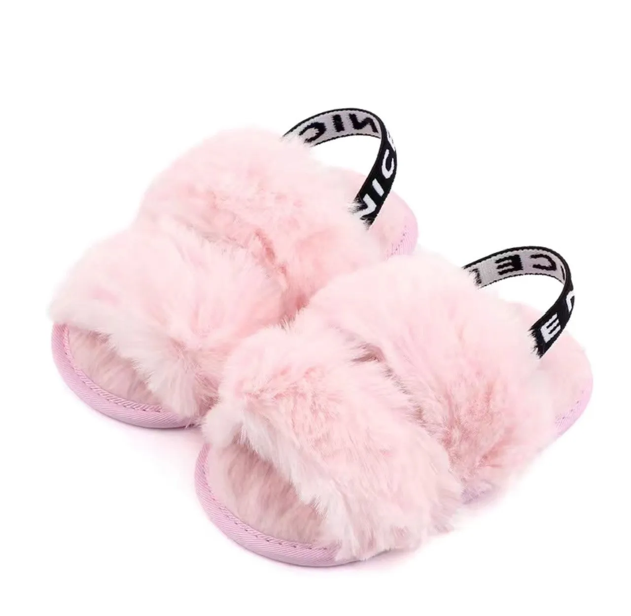 Spa Slippers-Girls Pink Fur