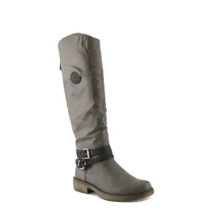 Spring Step Women's Mangie Tall Side Zip Boot in Gray