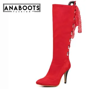 Thin High Heels Knot knee-high  Party Boot