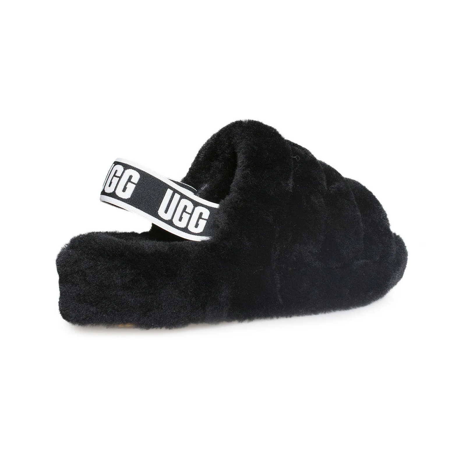 UGG Fluff Yeah Slide Black Slippers - Youth