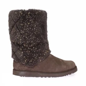 UGG Michy Luxe Diamond Chocolate Boots