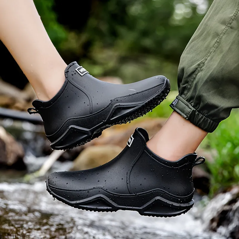 Waterproof Rain Boots for Men - Non-Slip, Wear-Resistant, Breathable, and Comfortable Shoes for Outdoor Working, Fishing, and Hiking - Durable and Long-Lasting Rain Shoes with Good Grip