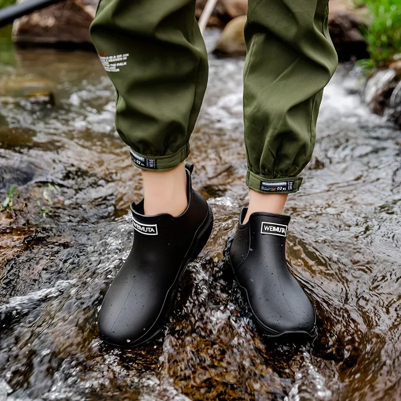 Waterproof Rain Boots for Men - Non-Slip, Wear-Resistant, Breathable, and Comfortable Shoes for Outdoor Working, Fishing, and Hiking - Durable and Long-Lasting Rain Shoes with Good Grip